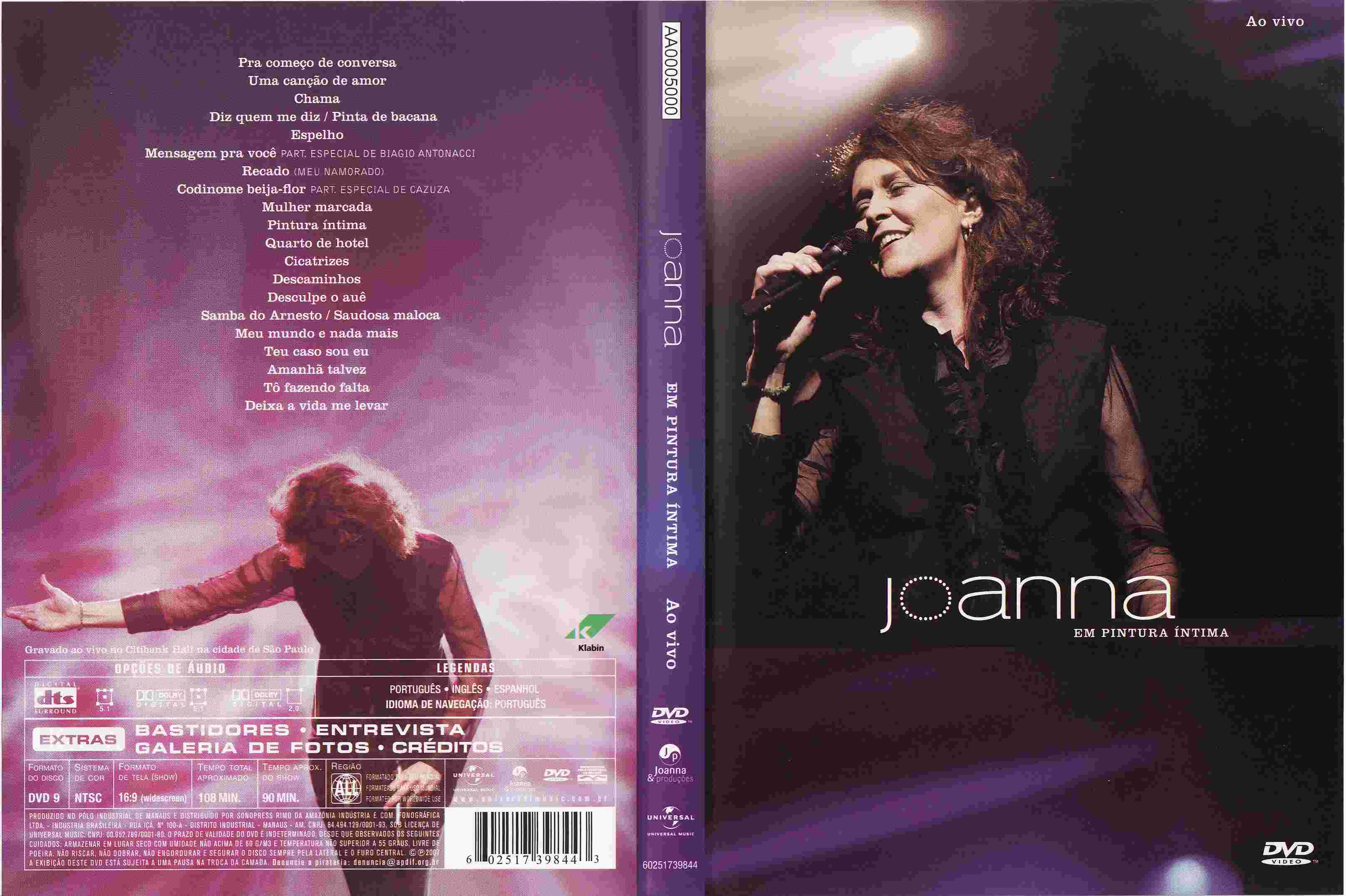 Joanna Em Pintura Intima Ao Vivo (2007) : Front | DVD Covers | Cover ...